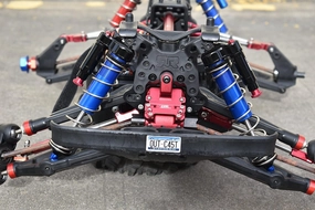 GPM Upgrades Aluminum 6061-T6 Front L-Shape Piggy Back (Built-in Piston Spring) Adjustable Spring Dampers 177Mm for 1/5 Kraton 8S ARA110002T1/ARA110002T2 Rc Cars (Blue)