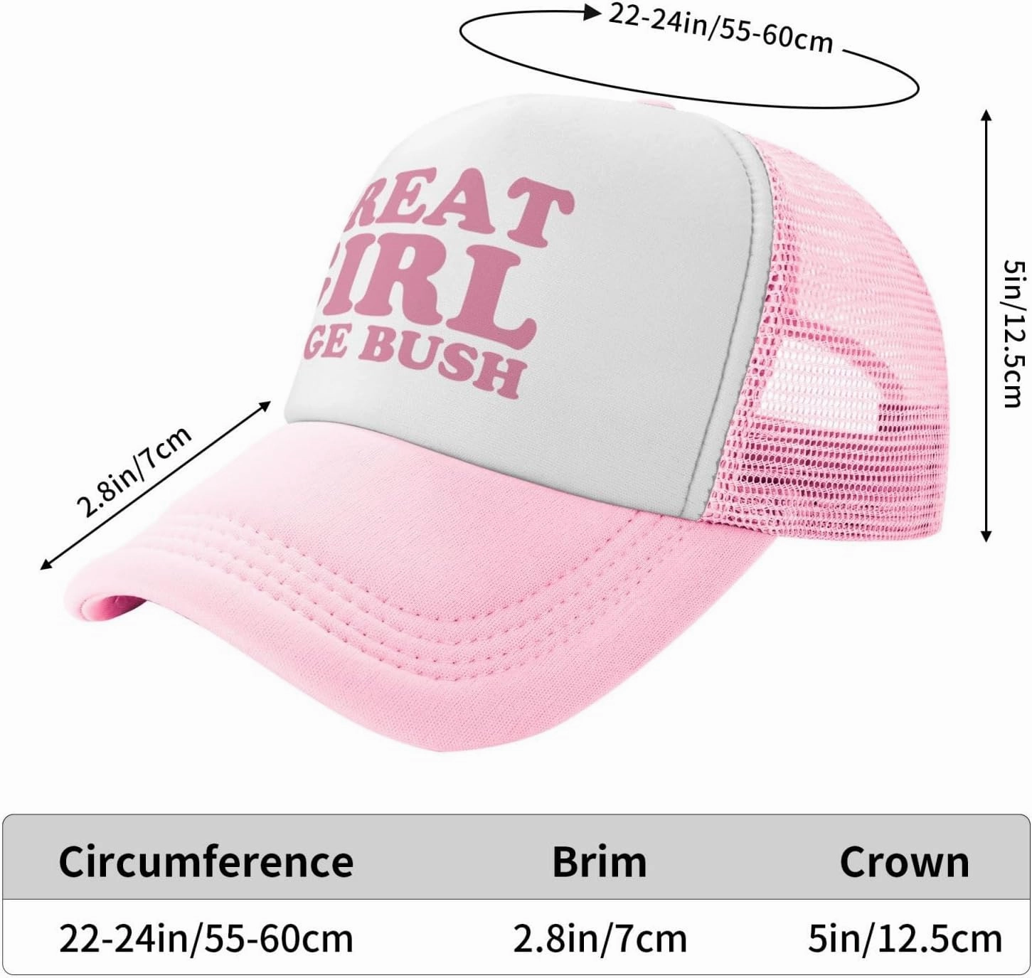 Great Girl Huge Bush Funny Hat Unisex Adult Trucker Caps Fishing Adjustable Cap Classic Sport Hats Black