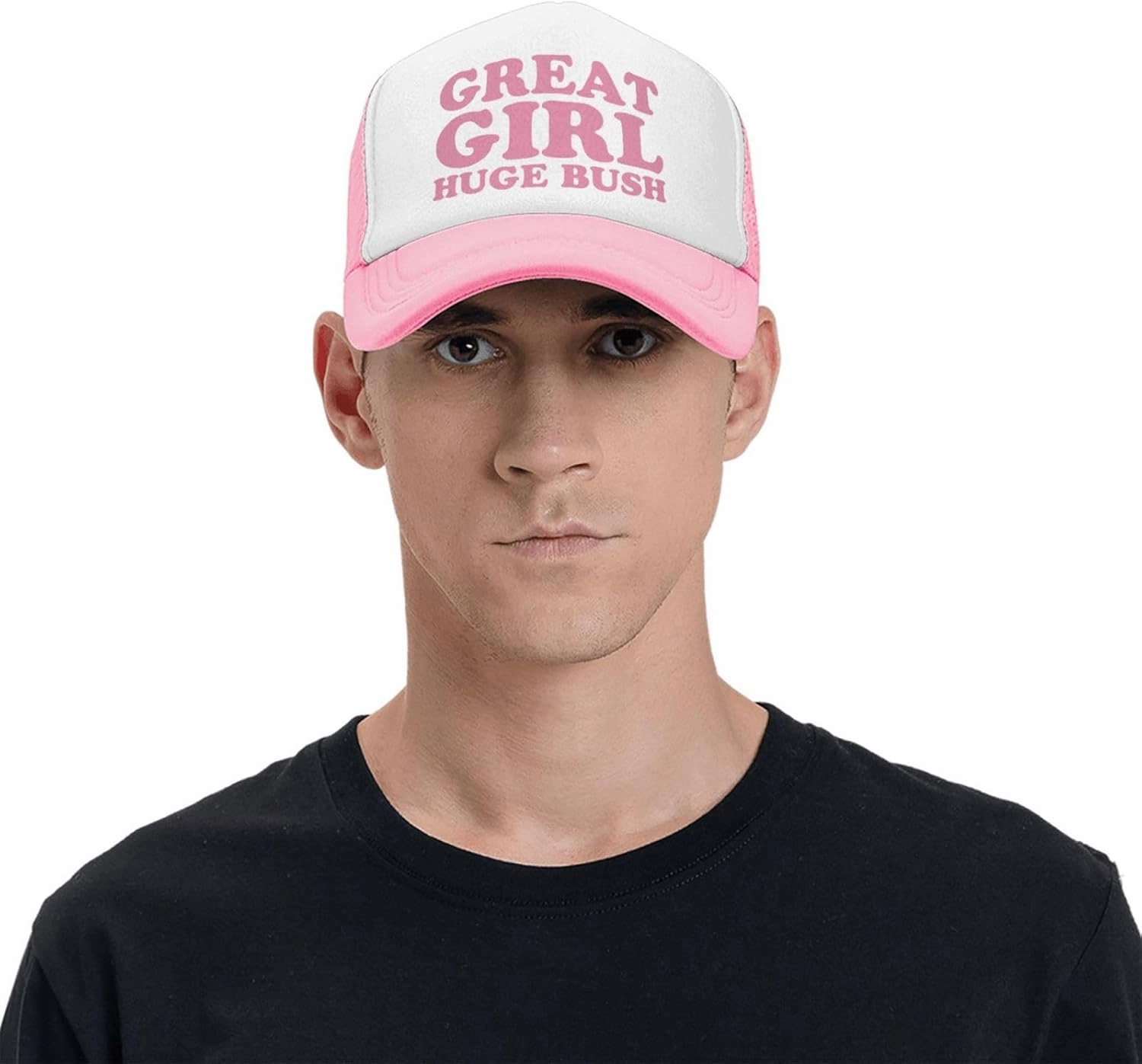 Great Girl Huge Bush Funny Hat Unisex Adult Trucker Caps Fishing Adjustable Cap Classic Sport Hats Black