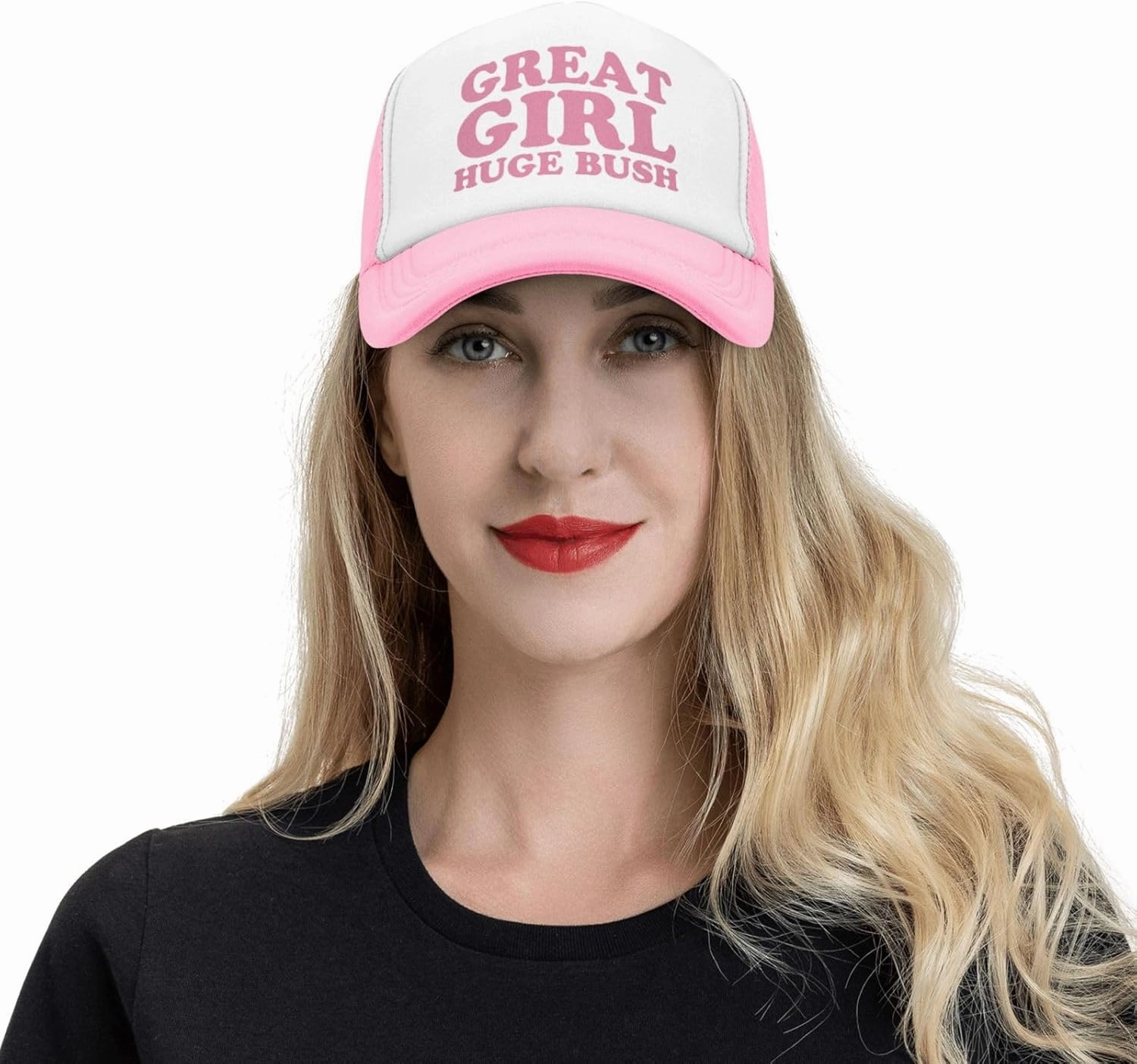 Great Girl Huge Bush Funny Hat Unisex Adult Trucker Caps Fishing Adjustable Cap Classic Sport Hats Black
