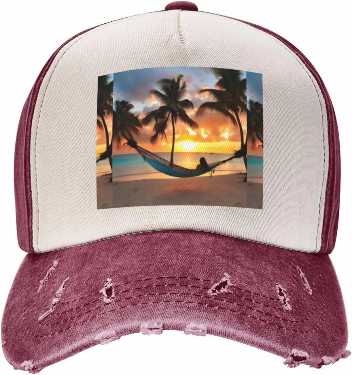Greece Map Stylish Sports Hat in Denim,Adjustable, Breathable,for Daily Wear and Outdoor Activities