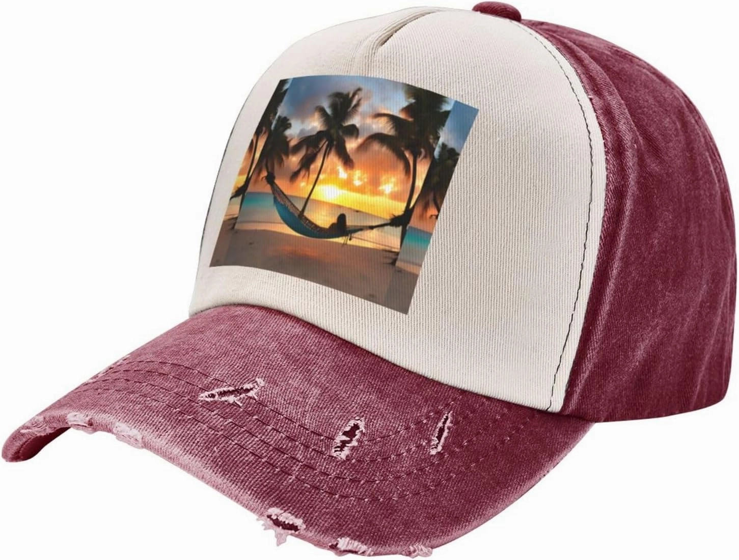 Greece Map Stylish Sports Hat in Denim,Adjustable, Breathable,for Daily Wear and Outdoor Activities