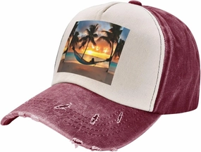 Greece Map Stylish Sports Hat in Denim,Adjustable, Breathable,for Daily Wear and Outdoor Activities