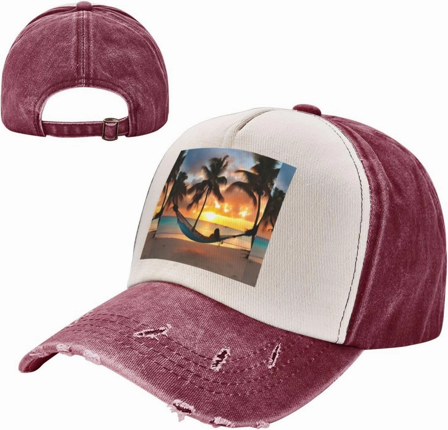 Greece Map Stylish Sports Hat in Denim,Adjustable, Breathable,for Daily Wear and Outdoor Activities