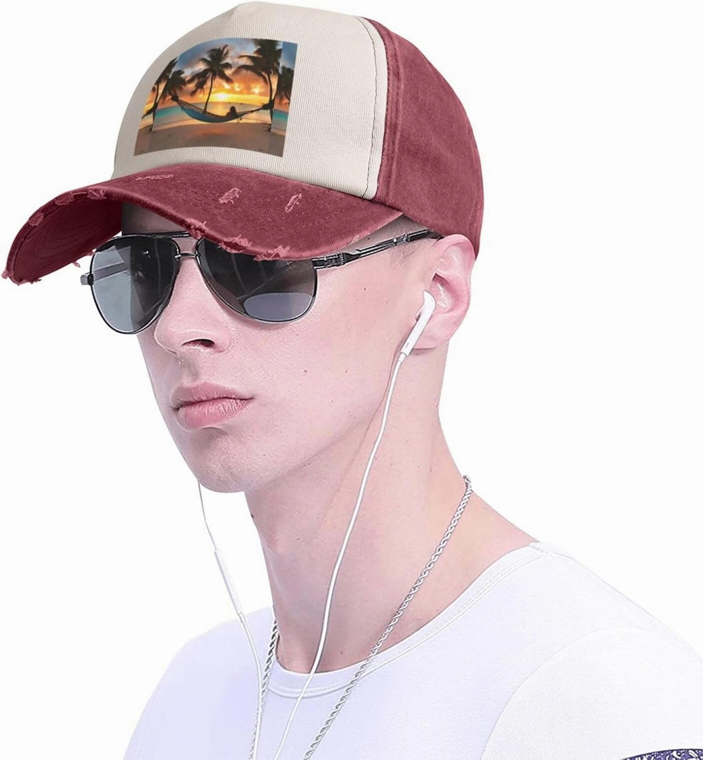 Greece Map Stylish Sports Hat in Denim,Adjustable, Breathable,for Daily Wear and Outdoor Activities