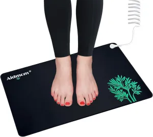 Grounding Mat for Feet, Conductive Carbon Earthing Mat for Energy Balance, Fatigue & Stress Relief, Pain Relief, Indoor Grounding Pad for Home/Office Use(24"x16")