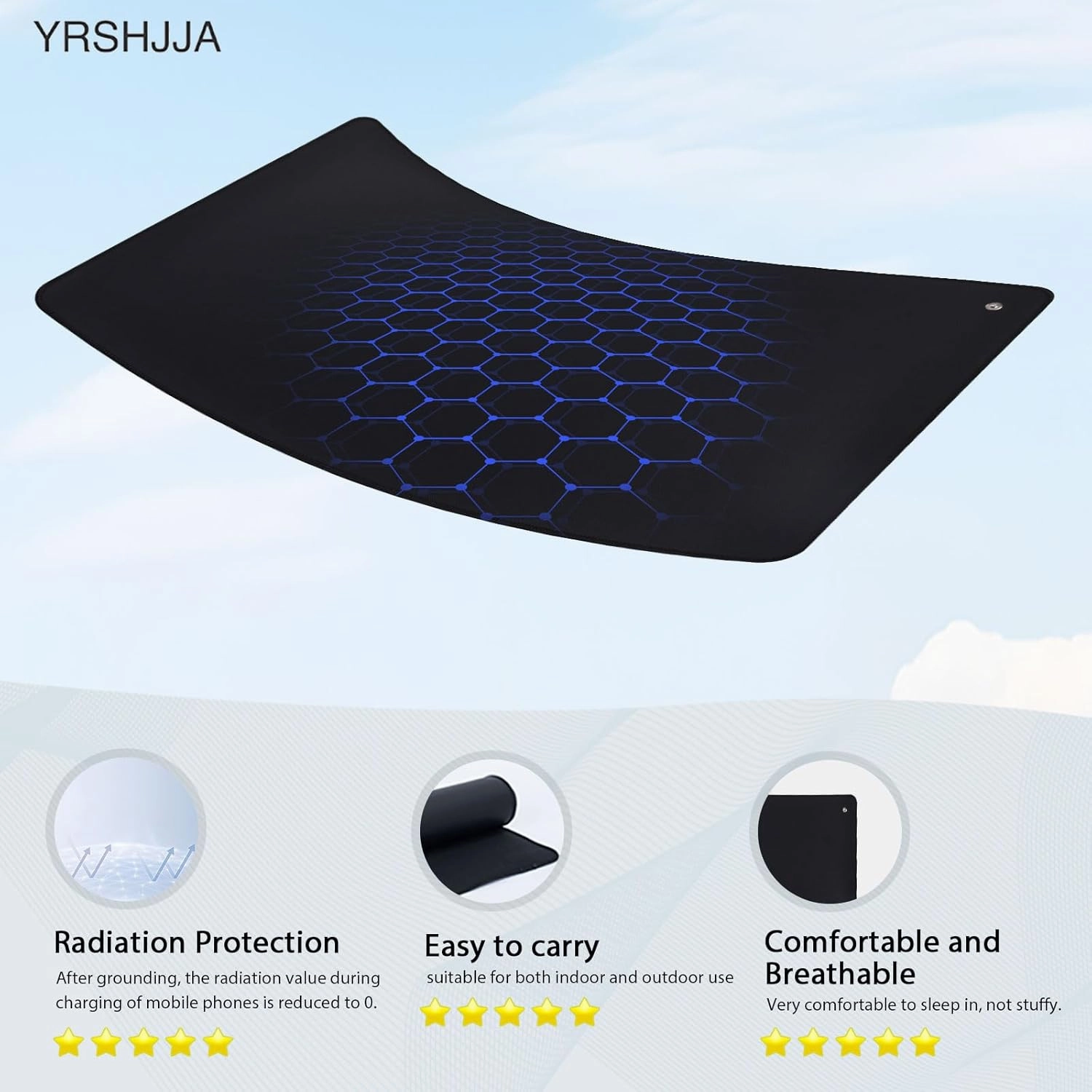 Grounding Mat,Conductive Grounding Pad, Universal Grounding Mat for Pain Relief,Earth Therapy for Foot Mat,Computer Mat, Sleep Mat,Grounding Mat Kit