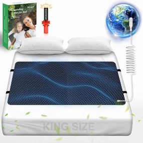 Grounding Mat for Bed, Grounded Pad for Sleep, Anti-Slip PU Leather Grounded Mat with Grounding Cord, 27''×76‘’