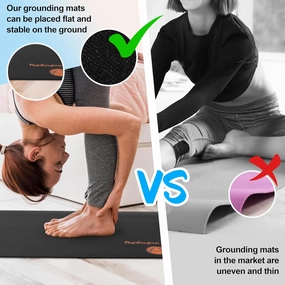 Grounding Mat for Bed with 15ft Cord - Pain Relief 24’’x16’’ Grounding Mat for Feet Including Test Pen and Cylindrical Tube Packaging