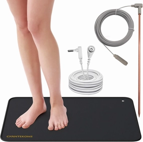 Grounding Mat,with Copper Grounding Rod,Connect to Earth EMF Recovery,for Foot Therapy, Universal Conductive Grounding Sleep Mat (Grounding Rod Kit with 24 * 16” Grounding Mat)