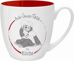 GRUSS & CO 45493 Anti Stress for Chef, 45 cl, Birthday, Christmas, Anytime Gift Bone China Mug, Red, 9.5 Inch