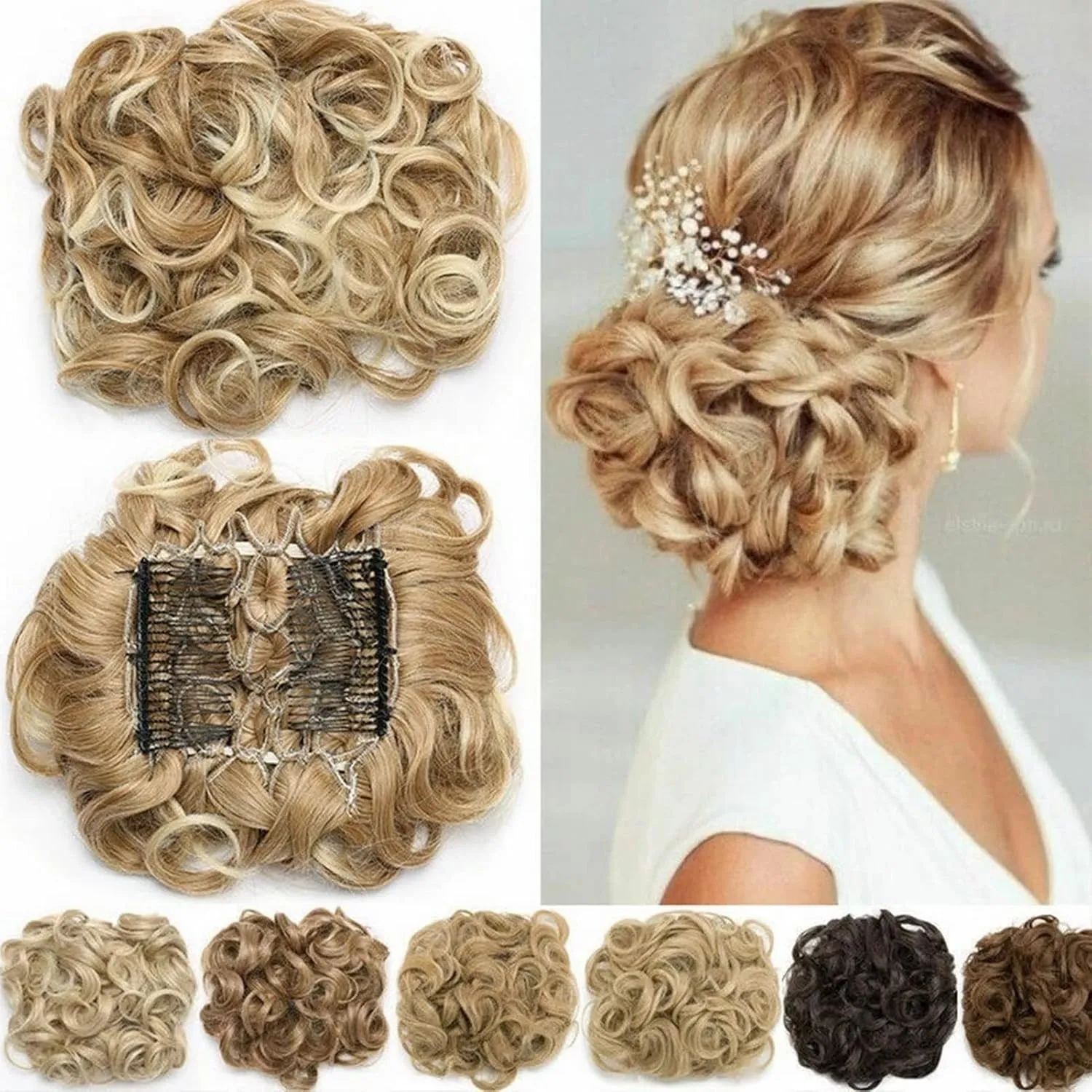 Hair Bun， Messy Bun Hair Piece Curly Hair Bun Extensions Updo Chignon Hairpiece(12#)