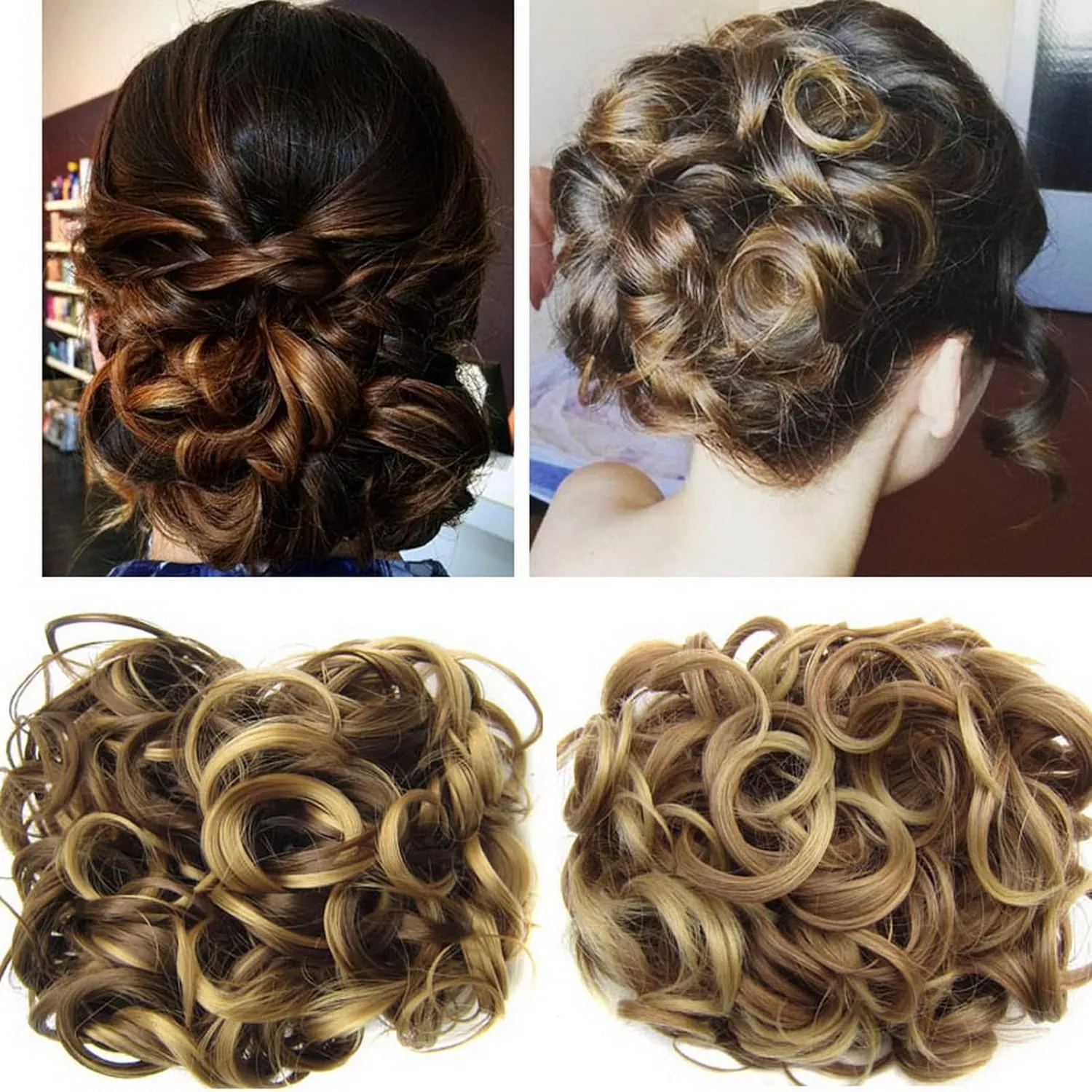 Hair Bun， Messy Bun Hair Piece Curly Hair Bun Extensions Updo Chignon Hairpiece(12#)