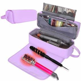 Hair Tools Travel Bag with Heat Resistant Mat Hair Styling Accessories Storage Case for Hair Dryer Flat Iron Straightener Curling Iron Haircare Accessories Travel Essentials for Women