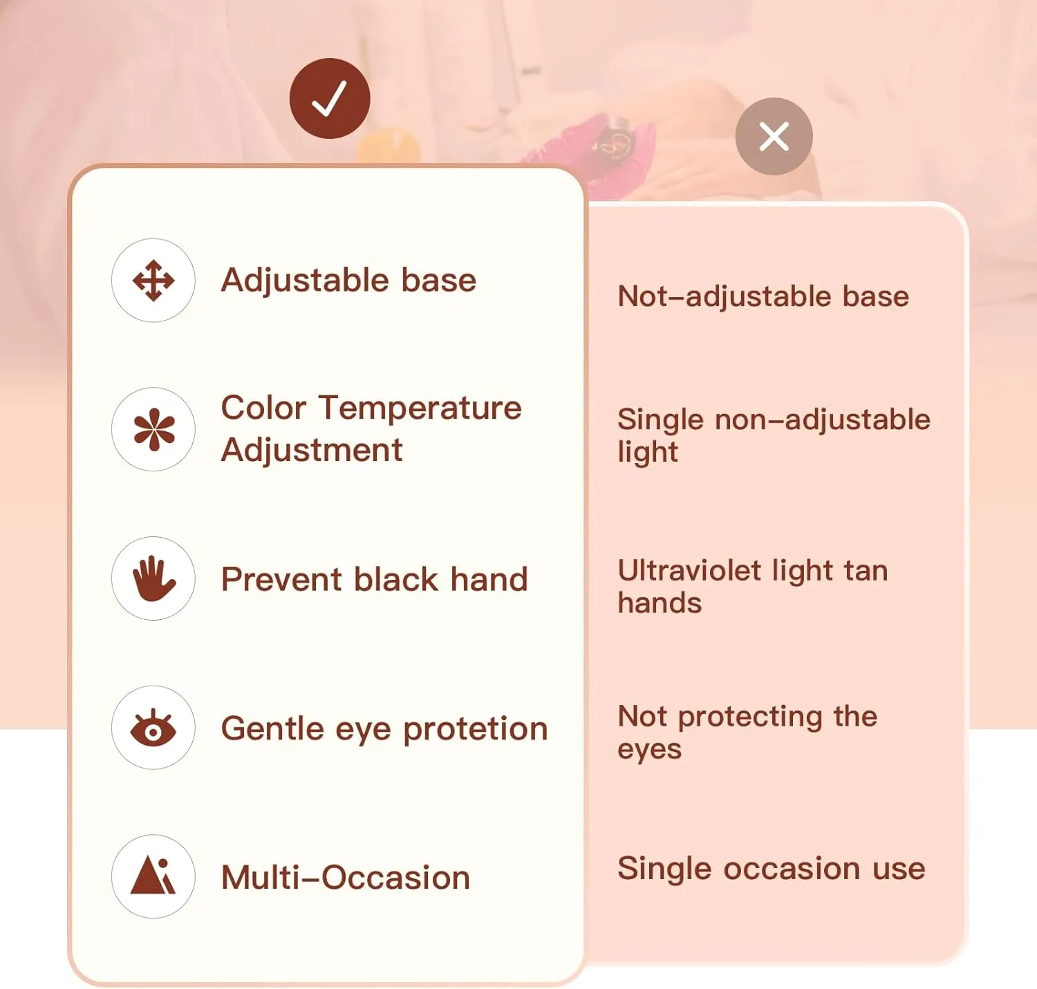 Half Moon Light for Nail Desk 24in Nail Lamp for Desk LED Table Light Multiple Color Modes and Brightness for Beauty Eyelash Makeup Tattoo Crafts Reading Spa Salon Nail Tech