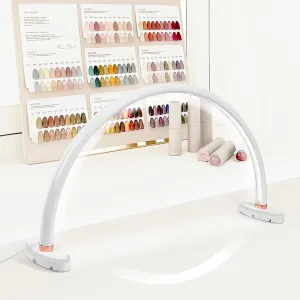 Half Moon Light for Nail Desk 24in Nail Lamp for Desk LED Table Light Multiple Color Modes and Brightness for Beauty Eyelash Makeup Tattoo Crafts Reading Spa Salon Nail Tech