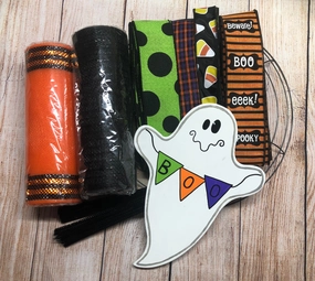 Halloween Ghost Wreath Kit, Cute Ghost Wreath Kit, Wreath Supplies