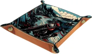 Hand Drawn Motorcyclist Jewelry Organizer Tray Set, Stackable and Versatile Storage for Earrings, Bracelets, Rings, and More