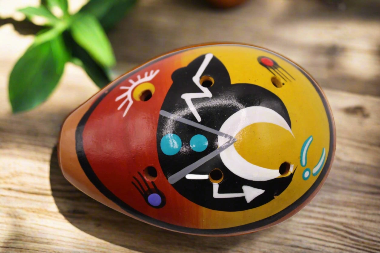 Hand-Painted Ceramic Ocarina – Decorative & Playable Flute