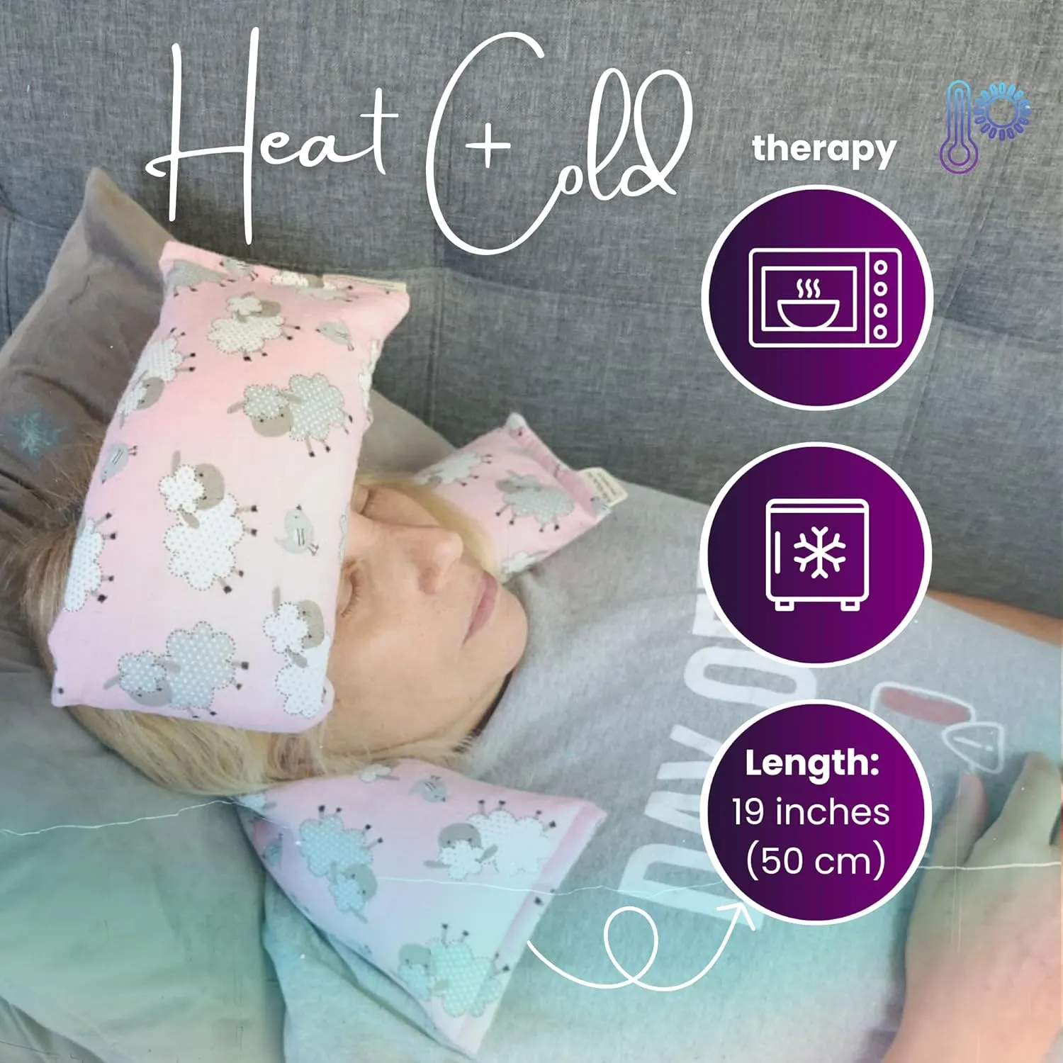 Handmade in Canada: 20"x5" Double-Layered Cotton Microwave Heating Pad for Pain Relief - Oats Bean Bag with Weighted Moist Heat for Neck, Shoulders, Cramps, and Back Warm Compress. Paws and Bones