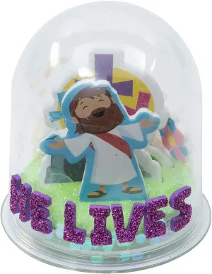 He Lives Easter Glitter Snow Globe Craft Kit - Makes 12