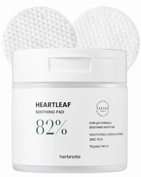 Heartleaf Soothing Moisture Pad - Enriched with 80% Low-Temperature Extracted Heartleaf & Niacinamide for Acne Control - Zinc PCA, Quercitrin for Sensitivity Relief, 70 pads