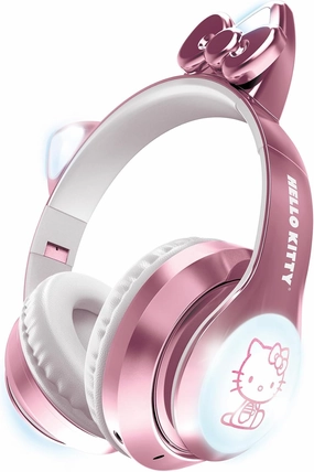 Hello Kitty Wireless Light Up Headphones - Foldable Design, Built-in Microphone, Multicolored Lights, Bluetooth 5.3, Long Battery Life, and Superior Sound Quality
