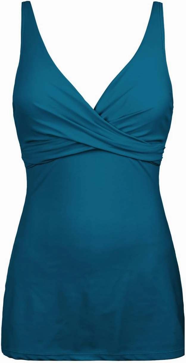 Hilor Women's Underwire One Piece Swimsuits Twist Front V-Neck Swimdress Flowy Tummy Control Skirted Bathing Suit Swim Dress