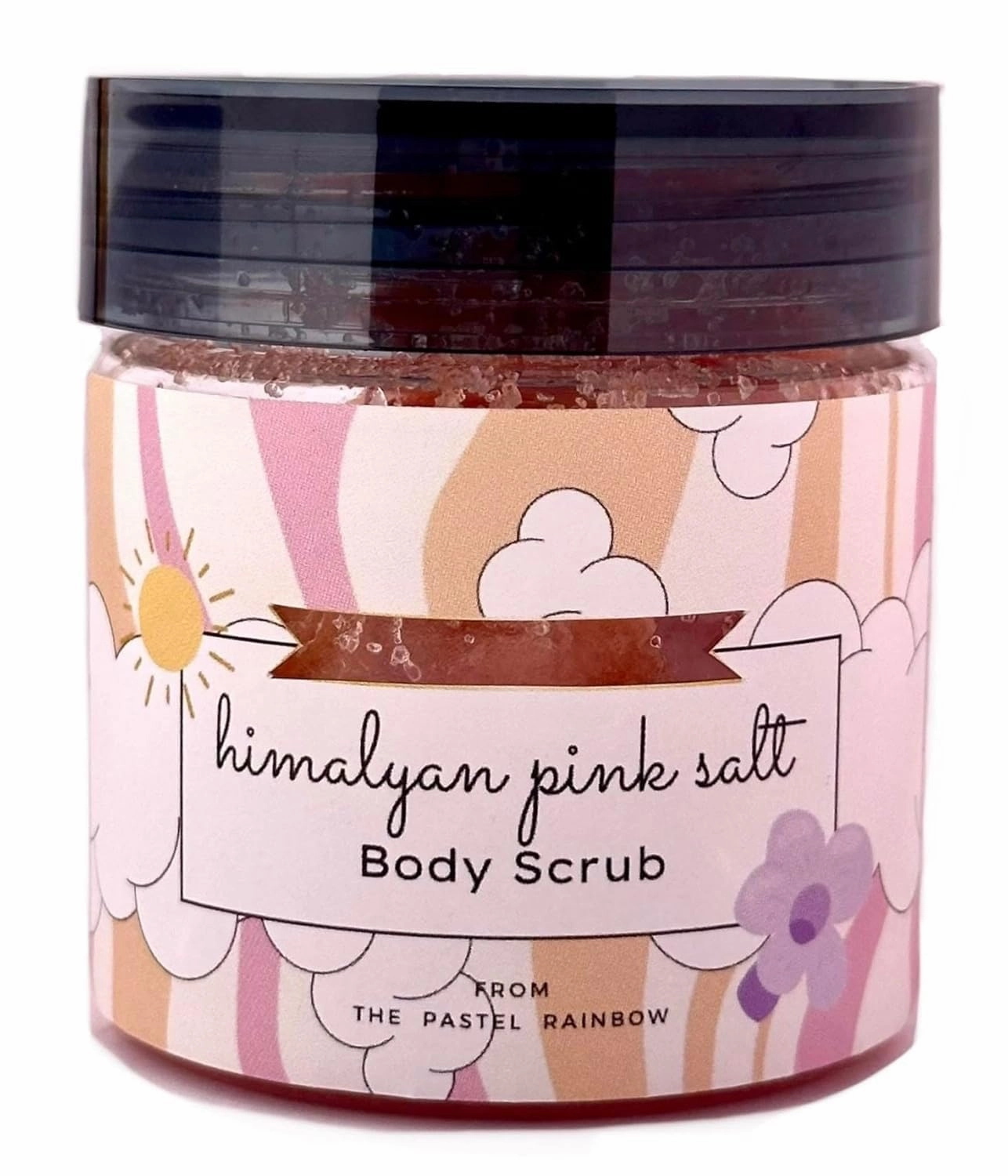 Himalyan Pink Salt Body Scrub by The Pastel Rainbow for Smooth Skin, Exfoliating & De-Tan 200g For Women & Men 100% Natural Ingredients