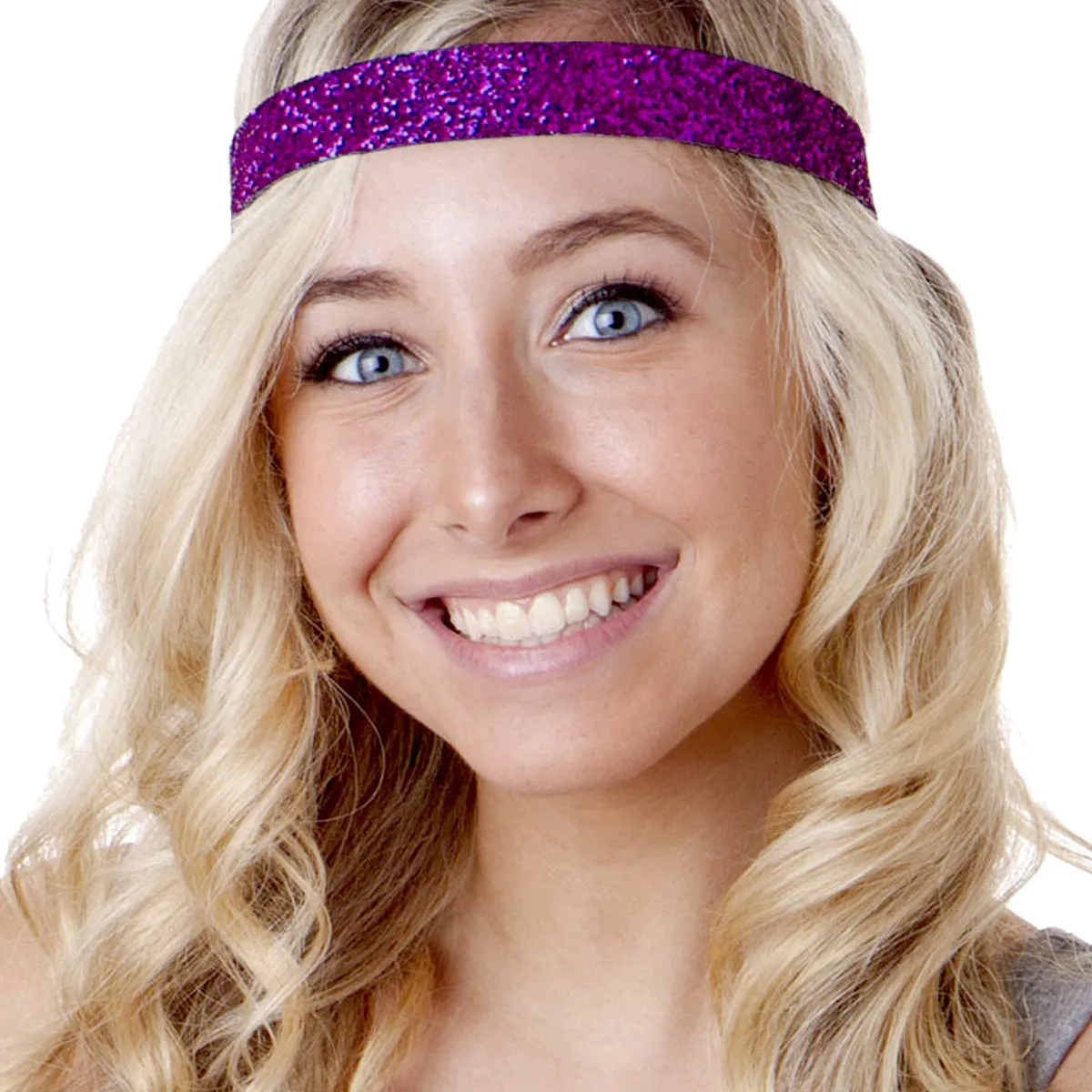 Hipsy REGULAR Size, Adjustable No Slip Sparkly Bling Mixed 3pk Headbands for Women Girls & Teens (Bling Glitter Mixed Fuchsia)