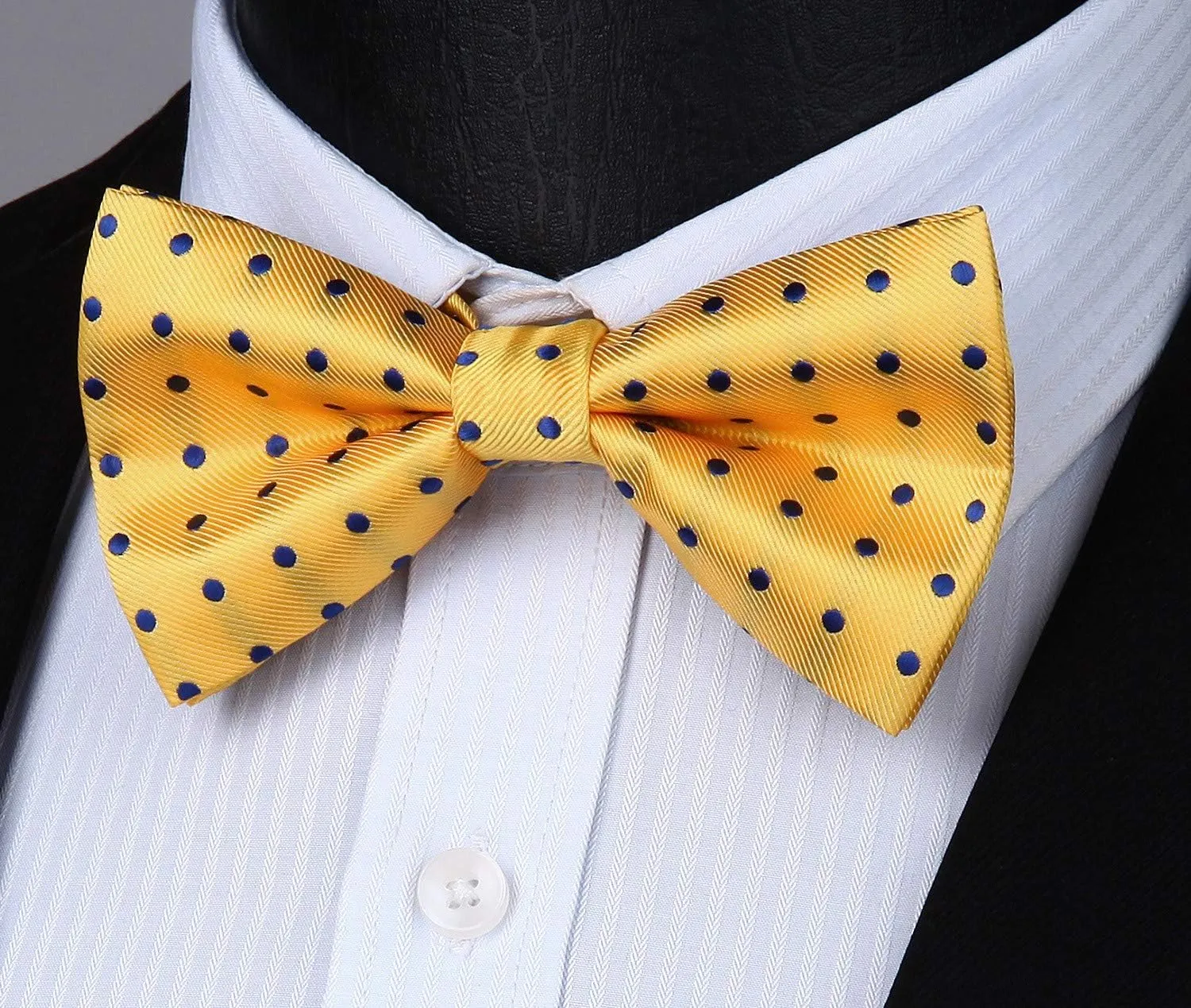 HISDERN Bow Tie and Suspenders for Men Suspender and Bowtie Handkerchief Set Adjustable Y Shape 6 Clips Wedding Brace