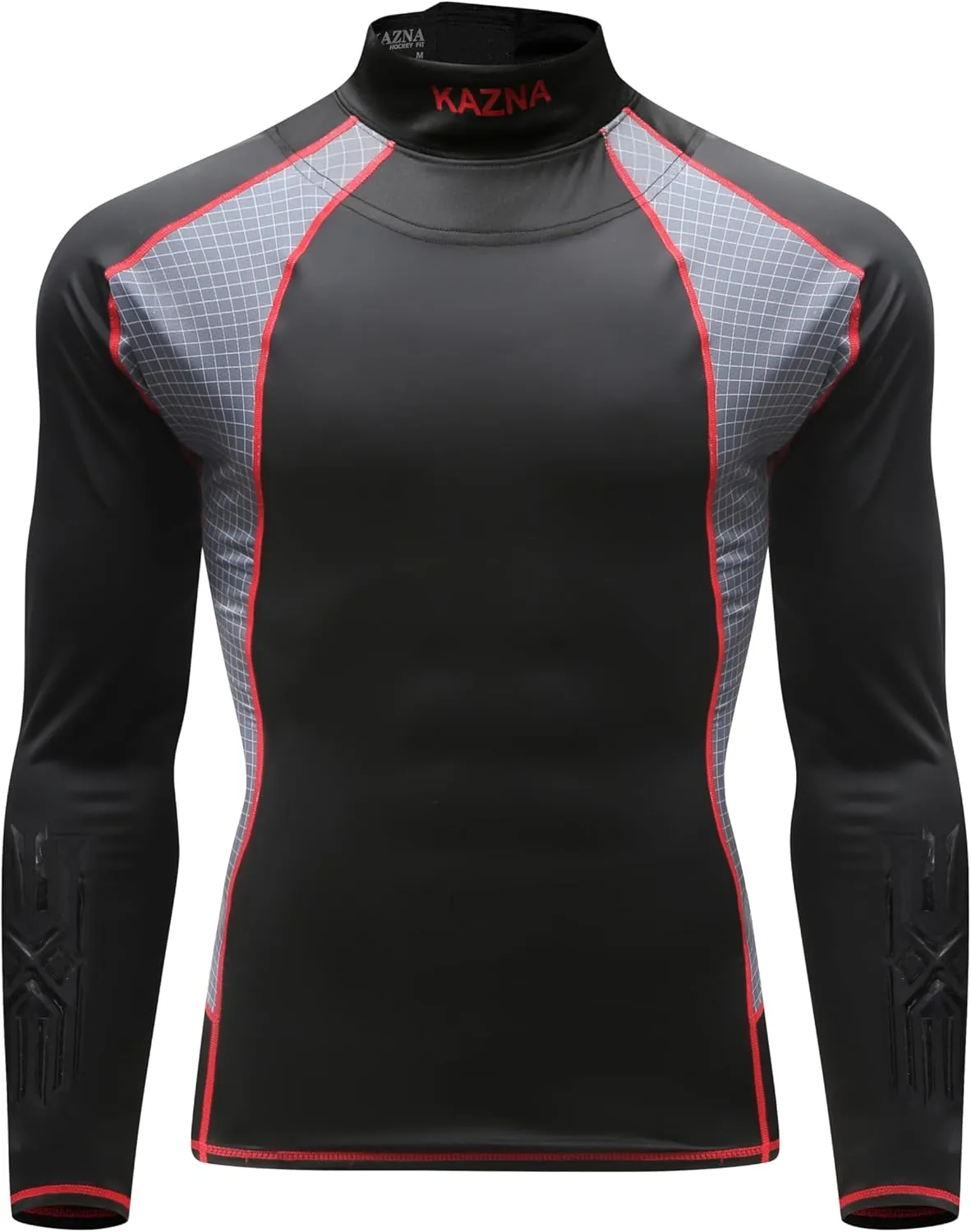 Hockey Shirt with Neck Guard for Adult and Kids,Long Sleeves Compression Shirt with Integrated Neck Guard
