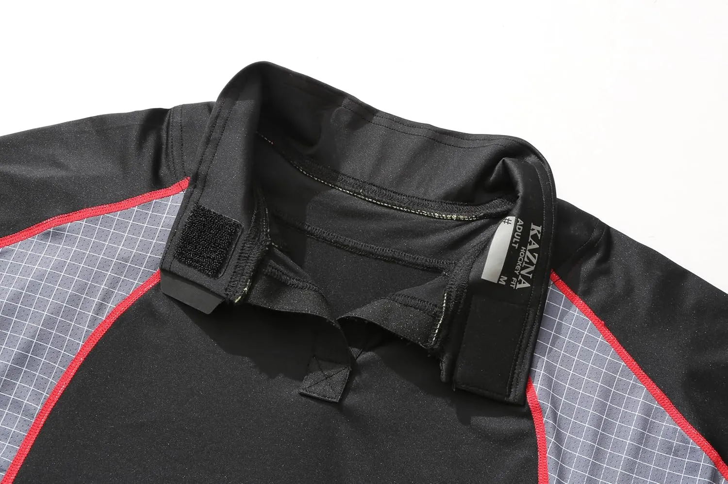 Hockey Shirt with Neck Guard for Adult and Kids,Long Sleeves Compression Shirt with Integrated Neck Guard