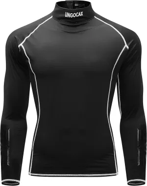 Hockey Shirt with Neck Guard for Adult and Youths,Long Sleeves Compression Shirt with Integrated Neck Guard