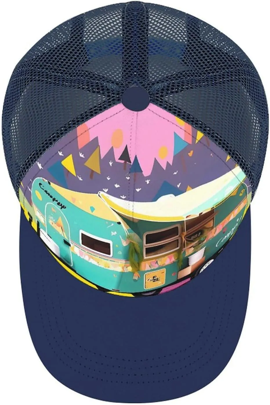 Hollow Baseball Cap You Make Me Happy Camper Trailer Baseball Hat Adjustable Hollow Hat Men Women's Mesh Hat Sun Visor Hat