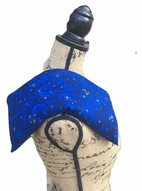 Hot Cold Pack, Herbal Pack, Heat Wrap, Organic, Flax Seed, Microwave Therapy, Heating Pad, Warming Pillow, Herbal, Ice Pack, Blue Celestial Stars