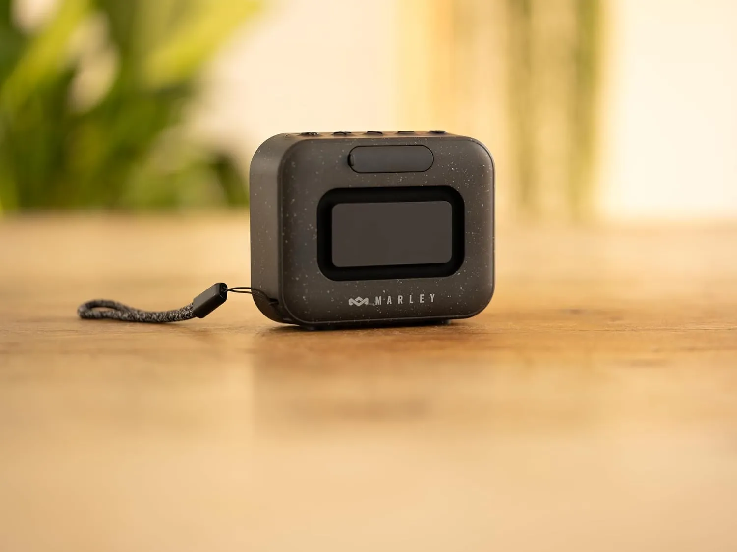 House of Marley Jammin' Portable Bluetooth Speaker, IPX5 Splashproof, 6-Hour Playtime, TWS Pair Mode, Eco-Friendly Design with Recycled Materials, Includes Lanyard, Compact Size (Signature Black)