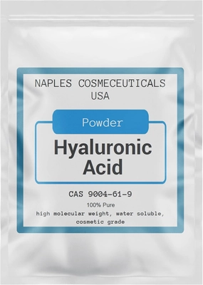 Hyaluronic Acid Powder Pure High Molecular Weight Cosmetic Grade Water Soluble Sodium Hyaluronate for Skin Face Cosmetic Applications Make Your Own Serum