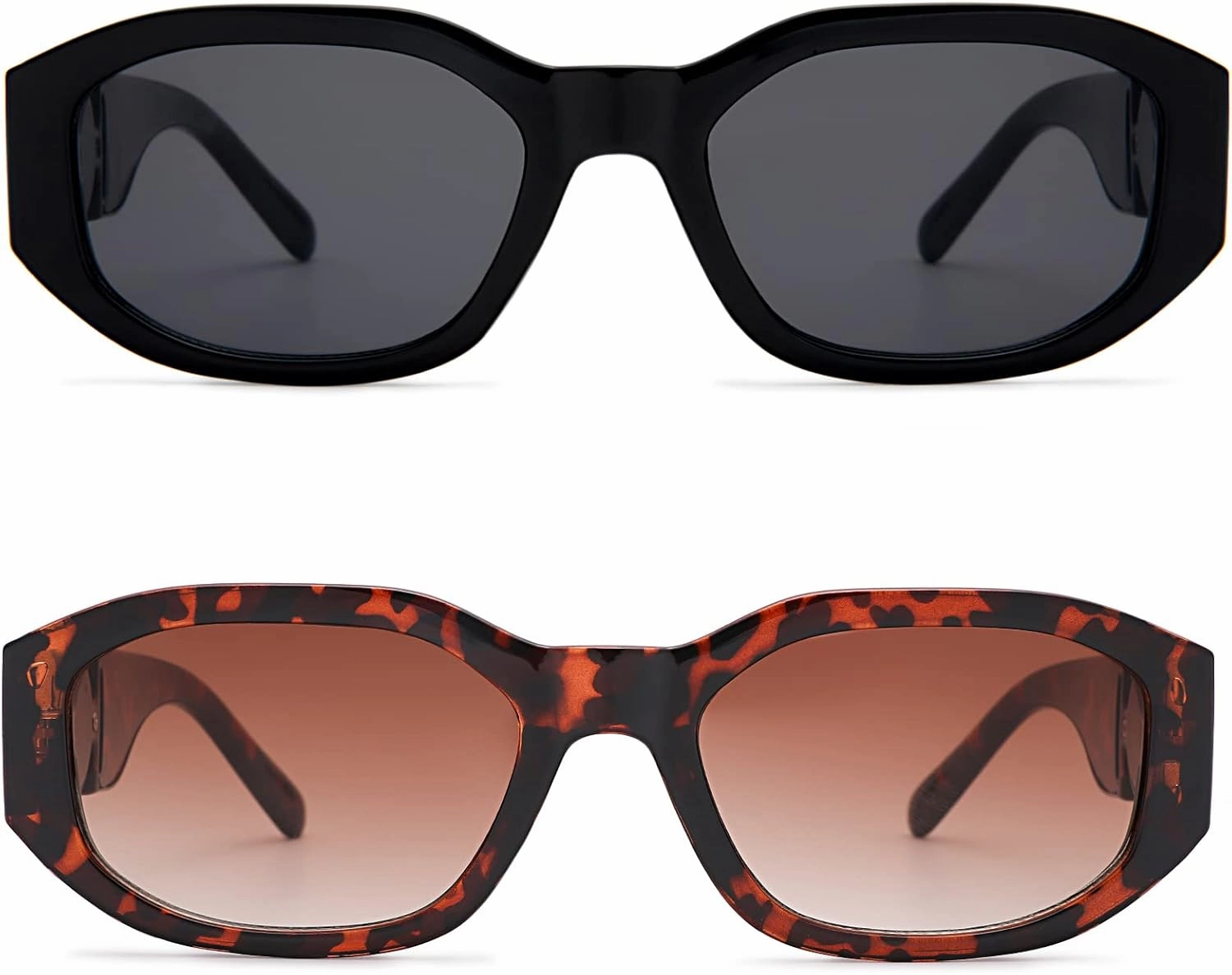 Hycredi Rectangle Sunglasses for Women Men Retro Driving Glasses 90’s Vintage Fashion Irregular Frame UV400 Protection
