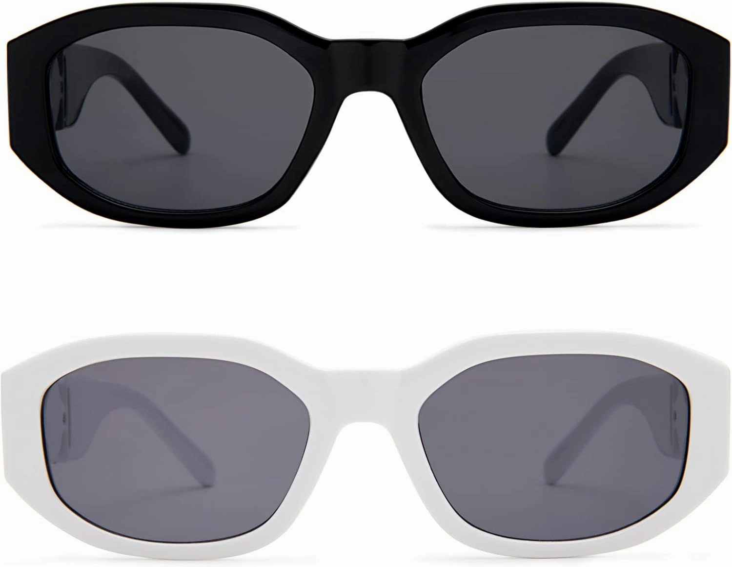 Hycredi Rectangle Sunglasses for Women Men Retro Driving Glasses 90’s Vintage Fashion Irregular Frame UV400 Protection