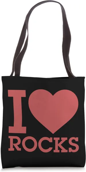 I Heart Rocks I Love Rocks Simple Rock Collector Geologist Tote Bag