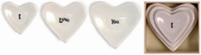 I Love You Stackable Heart Shaped Trinket Dish, Set of 3