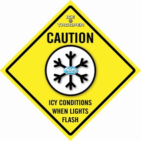 Ice Warning Diamond Shaped Flashing LED Safety Sign (USA TRAFFIC SIGN STYLE)