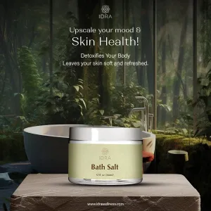 Idra Wellness Bath Salts with Essential Oils 100% Natural Dead Sea Salt Blend with Organic Aloe Vera & Shea Butter for Skin Health 12 fl. oz.