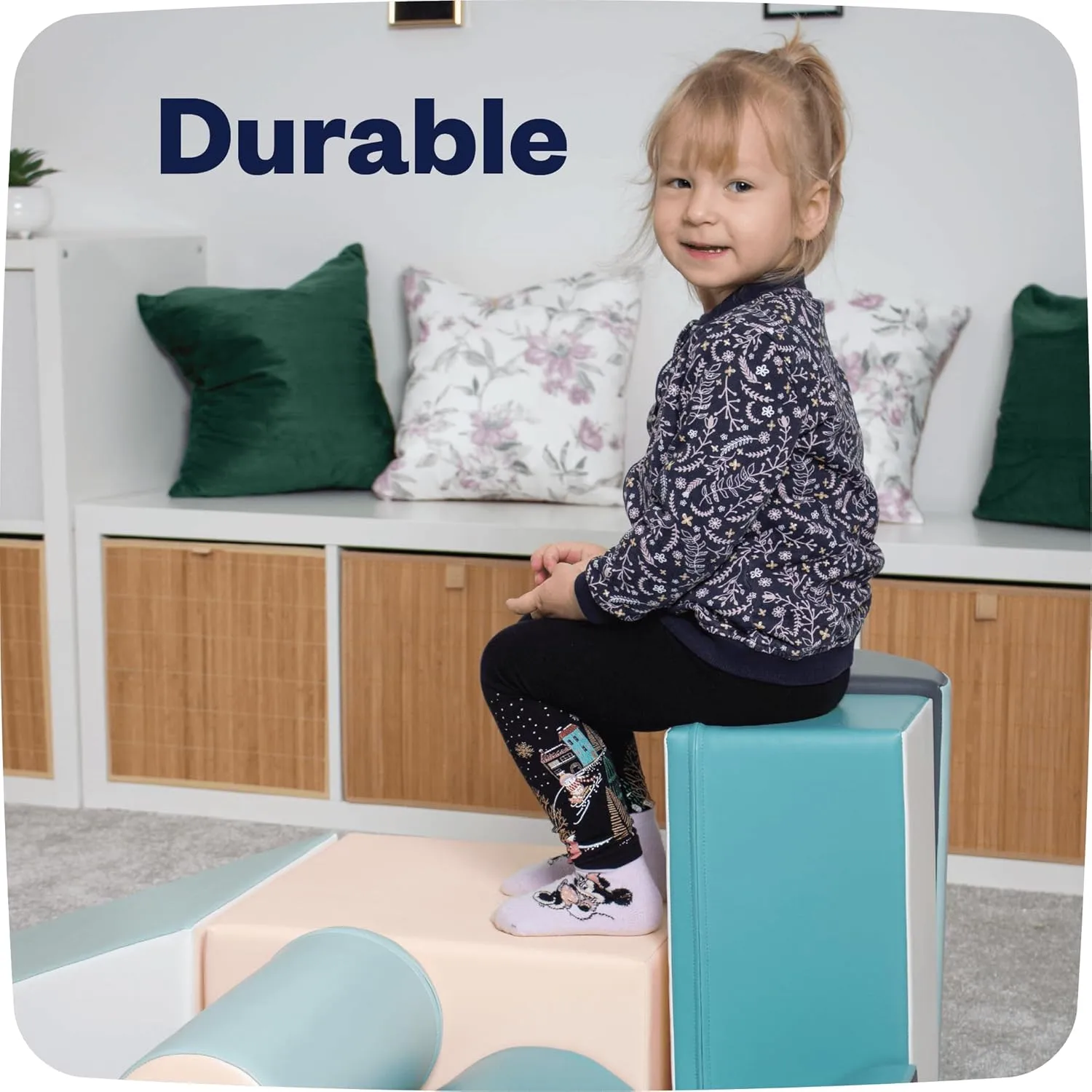 IGLU Soft Play Discoverer Set for Toddlers 1-3 Crawling and Climbing Indoor Foam Block Step and Slide Equipment Montessori Activity Toys 7 Shapes with Anti Slip (Pastel, Regular)