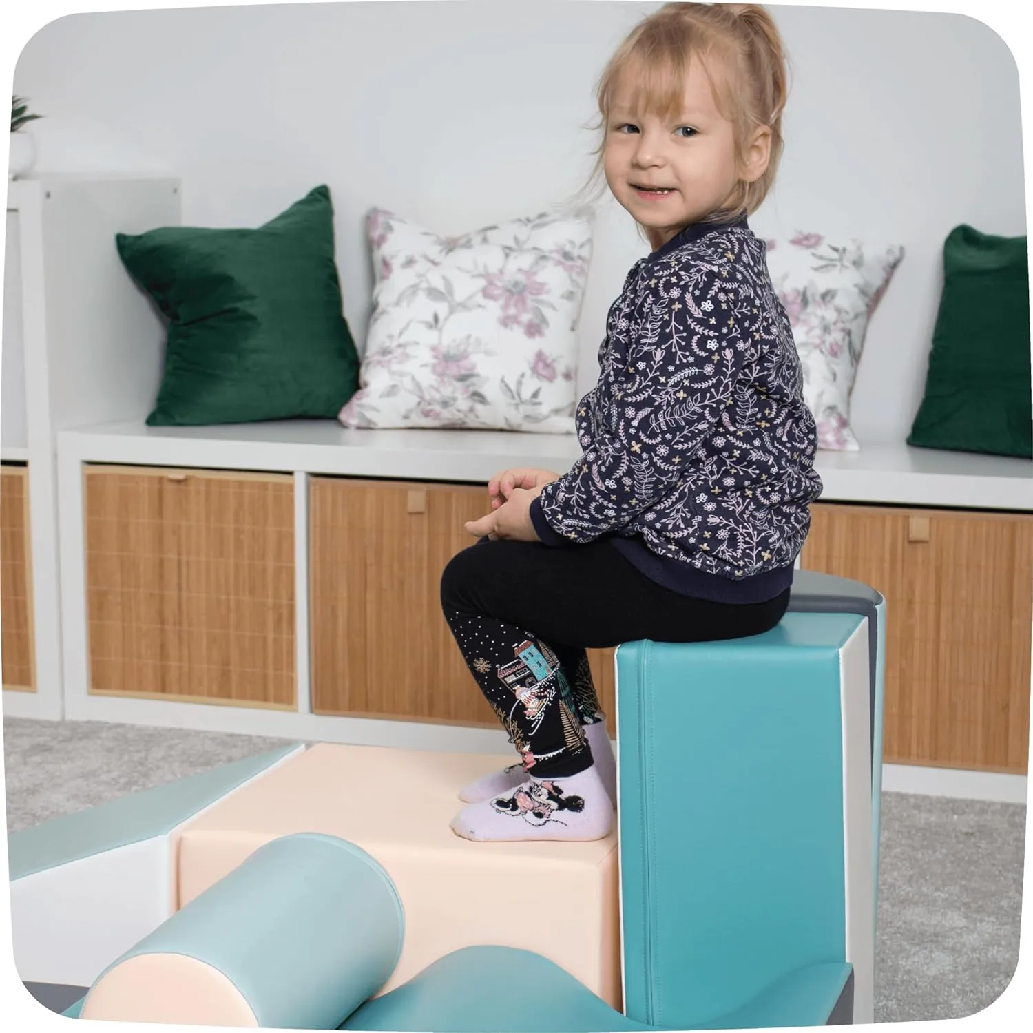 IGLU Soft Play Discoverer Set for Toddlers 1-3 Crawling and Climbing Indoor Foam Block Step and Slide Equipment Montessori Activity Toys 7 Shapes with Anti Slip (Pastel, Regular)