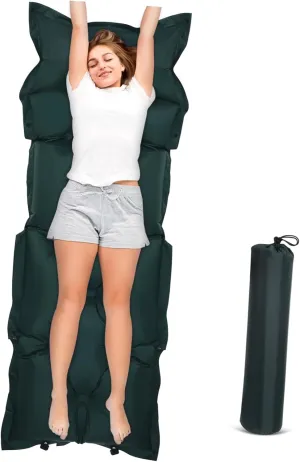 Inflatable Camping Sleeping Pad Pillow Skin-Friendly Air Mattress for Backpacking Hiking and Outdoor Adventures and Easy to Inflate