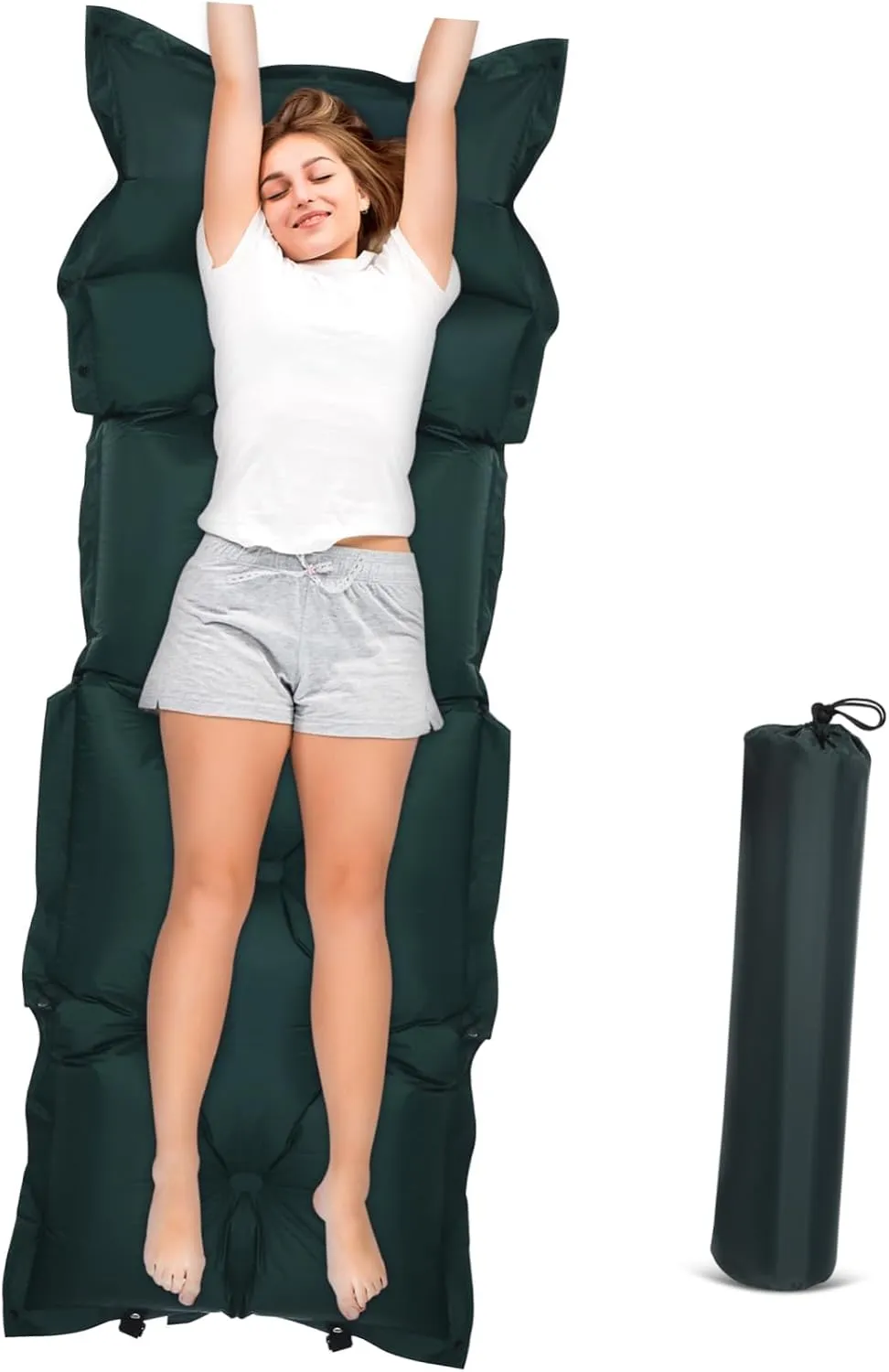 Inflatable Camping Sleeping Pad Pillow Skin-Friendly Air Mattress for Backpacking Hiking and Outdoor Adventures and Easy to Inflate