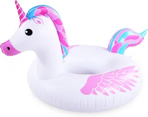 Inflatable Flamingo Pool Float Tube for Party, Inflatable Raft Pool Toys, Pool Float for Adults and Kids