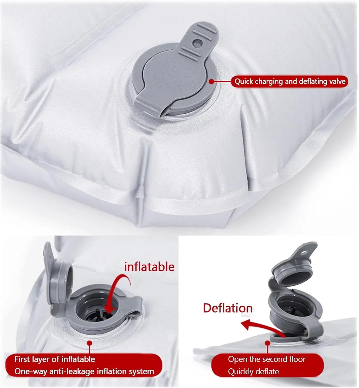 Inflatable Mattress, Outdoor Sleeping mat, Camping Tent Sleeping mat, Portable Sleeping mat and nap mat.(Silver)